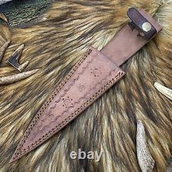 12 Dague, Superbe Fabriquée sur Mesure en Acier Damas Forgé à la Main, Chasse, Survie