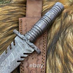 12 Dague, Superbe Fabriquée sur Mesure en Acier Damas Forgé à la Main, Chasse, Survie