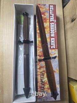 12 Dague à lame fixe et à double tranchant Gil Hibben Hellfyre Shadow en acier damas