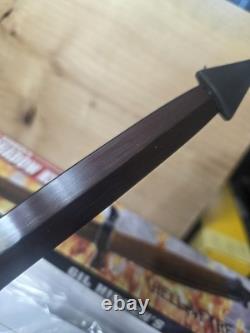 12 Dague à lame fixe et à double tranchant Gil Hibben Hellfyre Shadow en acier damas