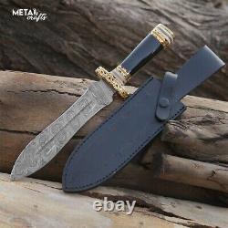 13 Couteau de botte de couteau de chasse de dague de couteau de combat de survie en acier de Damas fabriqué à la main