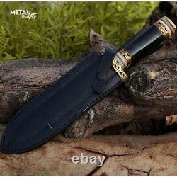 13 Couteau de botte de couteau de chasse de dague de couteau de combat de survie en acier de Damas fabriqué à la main