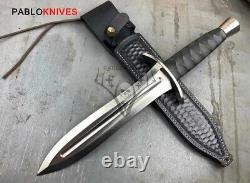 13 Dague de chasse en acier J2 poli à la main / Poignée en Micarta
