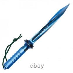 14 COUTEAU DE CHASSE DAGUE TRIPLE TWISTED BLUE TRI BLADE WARTECH AVEC ÉTUI EN BOIS