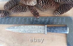 15. Dague de combat en acier damas Feather Forgefire sur mesure Ozay