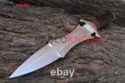 15Couteau Dague de Chasse en Acier J2 Poli Haute Gamme avec Poignée en Corne de Taureau Fait Main