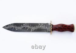 16 Zayyan Dague de combat en acier damas San mai Feather forgé
