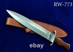 17.2 SEO Dague de Combat en Acier au Carbone 1095 avec Poignée en Bois de Rose