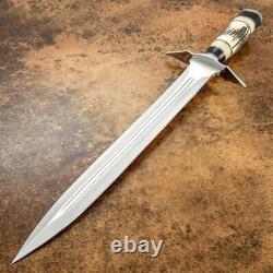 18 Vikings Lame en Acier Forgé sur Mesure, Dague Tactique de Chasse et de Survie