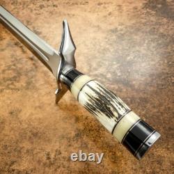 18 Vikings Lame en Acier Forgé sur Mesure, Dague Tactique de Chasse et de Survie