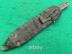 1844-1884 Horrabin Sheffield Angleterre Dague de combat Stag avec fourreau