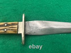 1844-1884 Horrabin Sheffield Angleterre Dague de combat Stag avec fourreau