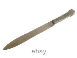 1880's Great Antique Dagger Couteau Plein Tang, Poignée De Corne Avec Rivets En Laiton
