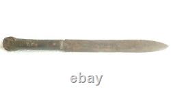 1880's Great Antique Dagger Couteau Plein Tang, Poignée De Corne Avec Rivets En Laiton