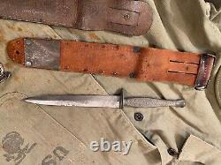 2 WW2 Nommé 1ère Marine Raider Poignard Stiletto EVERITT Camillus USMC Groupe de Couteau Dague