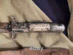 2 WW2 Nommé 1ère Marine Raider Poignard Stiletto EVERITT Camillus USMC Groupe de Couteau Dague