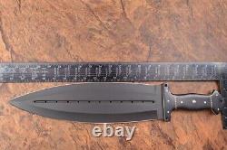 21.4 Ozair Custom D2 Steel Black Enduit Bête Smatchet Dagger Couteau Lame 8125