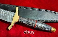 21 Couteau de Combat de Chasse Bowie en Acier Damas Fait Main Base Camp RW-162