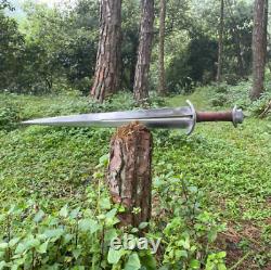 21 Pouces Forgé À La Main Acier Au Carbone Viking Dagger / Retro Jeu Épée Rose Poignée En Bois
