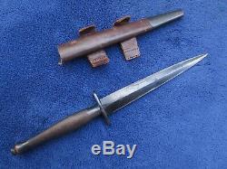 2ème Origine Britannique Modèle Fairbairn Sykes Dagger Fighting Couteau Et Gaine