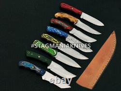 8'' Lot De 8 Pcs John Henry Hand Forged Stainless Steel Full Tang Skinner Knife