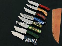 8'' Lot De 8 Pcs John Henry Hand Forged Stainless Steel Full Tang Skinner Knife