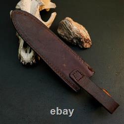 9.8 Couteau dague en acier inoxydable, pleine soie, manche en bois, lame fixe, étui en cuir