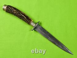 Allemagne Allemagne Antique Vintage Ww1 Ww2 Stag Boot Fighting Couteau Dagger Scabard