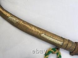Ancien Khanjar Dague Maroc Couteau Islamique Berbère Arabe En Laiton Plaqué Rare
