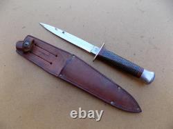 Ancien couteau de combat vintage des années 1950 William Rodgers Sheffield Angleterre poignard