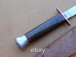 Ancien couteau de combat vintage des années 1950 William Rodgers Sheffield Angleterre poignard