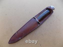 Ancien couteau de combat vintage des années 1950 William Rodgers Sheffield Angleterre poignard