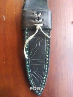 Antique Bowie Figurant Knife Dagger Horn Hilt Brass Guard Calif 1850s