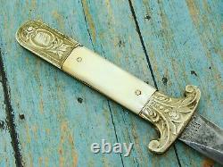 Antique CIVIL War Era Corsan Denton Burdekin Anglais Pearl Dagger Knife Knives