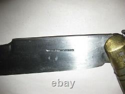 Antique Signé Navaja Espagnol Pliage Couteau Poignard Chasse Sword Lame