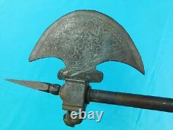 Antique Vintage Ancienne Moyen-Orient Inde Indien Hache de combat Dague Couteau de combat