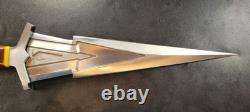 Badass Blades Dague King Zeus en acier D2 fabriquée à la main, manche en cuir empilé - BA849
