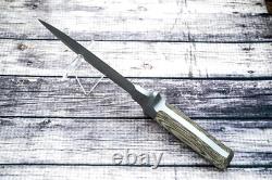 Boker Plus Schanz Dague Intégrale SID, Acier 440C Sablé, Étui en Cuir Noir