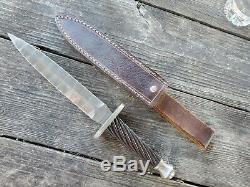 Brent Sandow Damas Dagger Africaine Blackwood Or Inlay Couteau