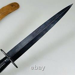 British Sheffield Angleterre Couteau De Combat Dague Noir Avec Gaine En Cuir