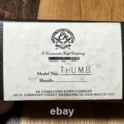 COUTEAU À POUCE OSS 3 À REVER DE VINTAGE H. G. LONG & Co. FAIT MAIN, FOURREAU