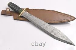 COUTEAU DAGUE GLADIUS ROMAIN EN ACIER DAMAS 21KMA MICARTA AVEC POINTE EN TOUCHE 1560
