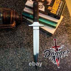COUTEAU DAGUE TACTIQUE EN ACIER D-2 FAIT MAIN SUR MESURE EN BOIS DE Noyer AVEC ÉTUI
