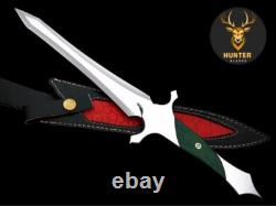 COUTEAU DE CHASSE DAGUE À POINTE AIGUË EN ACIER D2 FAIT MAIN Full Tang