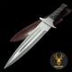 Couteau De Combat Fuller Dagger Full Tang Fait Main Acier D2 Corne De Bélier Couteau De Chasse