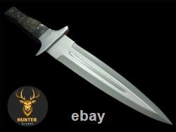 COUTEAU DE COMBAT FULLER DAGGER Full Tang Fait Main Acier D2 Corne de Bélier Couteau de Chasse