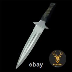 COUTEAU DE COMBAT FULLER DAGGER Full Tang Fait Main Acier D2 Corne de Bélier Couteau de Chasse