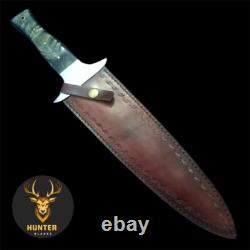 COUTEAU DE COMBAT FULLER DAGGER Full Tang Fait Main Acier D2 Corne de Bélier Couteau de Chasse