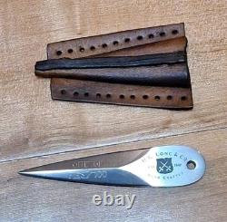 COUTEAU DE POCHE VINTAGE H. G. LONG & Co. FAIT À LA MAIN OSS 3 AVEC GRIFFES /100, ÉTUI