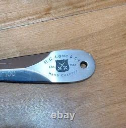 COUTEAU DE POCHE VINTAGE H. G. LONG & Co. FAIT À LA MAIN OSS 3 AVEC GRIFFES /100, ÉTUI